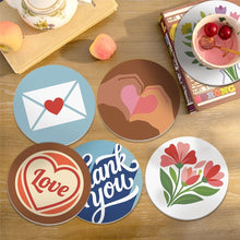 Charger l'image dans la galerie, Peinture par numéros Dessous de Verre 10cm (6 pièces) - Messages d’amour