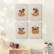 Charger l'image dans la galerie, Punch Needle Kit (4 pièces) avec cadres - Panier Floral