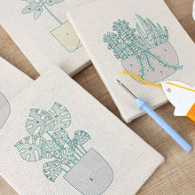 Charger l'image dans la galerie, Punch Needle Kit (4 pièces) avec cadres - Ambiance Plantes Ensoleillées
