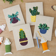 Charger l'image dans la galerie, Punch Needle Kit (4 pièces) avec cadres - Pots de Plantes Modernes