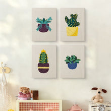 Charger l'image dans la galerie, Punch Needle Kit (4 pièces) avec cadres - Pots de Plantes Modernes