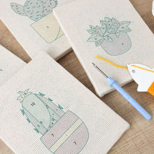 Charger l'image dans la galerie, Punch Needle Kit (4 pièces) avec cadres - Pots de Plantes Modernes