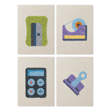 Charger l'image dans la galerie, Punch Needle Kit (4 pièces) avec cadres - Papeterie Kawaii 2 Figured'Art