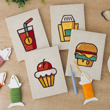 Charger l'image dans la galerie, Punch Needle Kit (4 pièces) avec cadres - Fast Food Fun
