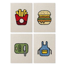 Charger l'image dans la galerie, Punch Needle Kit (4 pièces) avec cadres - Set Cuisine &amp; Snacks Figured'Art