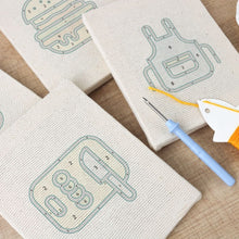 Charger l'image dans la galerie, Punch Needle Kit (4 pièces) avec cadres - Set Cuisine &amp; Snacks