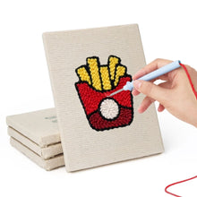 Charger l'image dans la galerie, Punch Needle Kit (4 pièces) avec cadres - Set Cuisine &amp; Snacks
