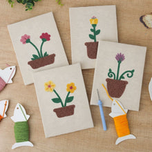 Charger l'image dans la galerie, Punch Needle Kit (4 pièces) avec cadres - Set Fleurs Épanouies