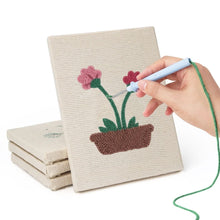 Charger l'image dans la galerie, Punch Needle Kit (4 pièces) avec cadres - Set Fleurs Épanouies