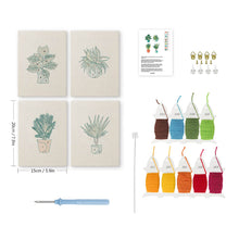 Charger l'image dans la galerie, Punch Needle Kit (4 pièces) avec cadres - Set Passion Plantes 2
