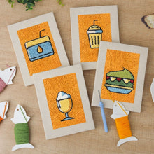 Charger l'image dans la galerie, Punch Needle Kit (4 pièces) avec cadres - Boissons &amp; Bouchées
