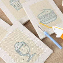Charger l'image dans la galerie, Punch Needle Kit (4 pièces) avec cadres - Boissons &amp; Bouchées