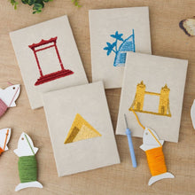 Charger l'image dans la galerie, Punch Needle Kit (4 pièces) avec cadres - Set Monuments du Monde