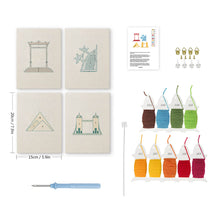 Charger l'image dans la galerie, Punch Needle Kit (4 pièces) avec cadres - Set Monuments du Monde