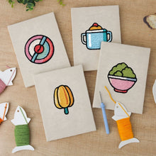 Charger l'image dans la galerie, Punch Needle Kit (4 pièces) avec cadres - Mini icônes de nourriture
