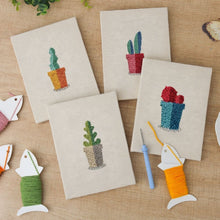 Charger l'image dans la galerie, Punch Needle Kit (4 pièces) avec cadres - Petits Pots Succulents 1