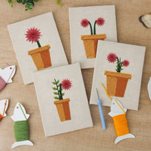 Charger l'image dans la galerie, Punch Needle Kit (4 pièces) avec cadres - Mini Pots Fleuris 1