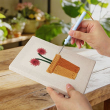 Charger l'image dans la galerie, Punch Needle Kit (4 pièces) avec cadres - Mini Pots Fleuris 1