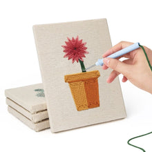 Charger l'image dans la galerie, Punch Needle Kit (4 pièces) avec cadres - Mini Pots Fleuris 1