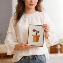 Charger l'image dans la galerie, Punch Needle Kit (4 pièces) avec cadres - Mini Pots Fleuris 1
