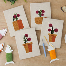 Charger l'image dans la galerie, Punch Needle Kit (4 pièces) avec cadres - Mini Pots Fleuris 2