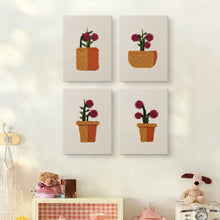 Charger l'image dans la galerie, Punch Needle Kit (4 pièces) avec cadres - Mini Pots Fleuris 2