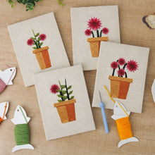 Charger l'image dans la galerie, Punch Needle Kit (4 pièces) avec cadres - Mini Pots Fleuris 3
