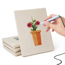 Charger l'image dans la galerie, Punch Needle Kit (4 pièces) avec cadres - Mini Pots Fleuris 3