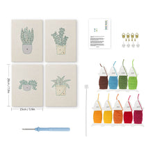 Charger l'image dans la galerie, Punch Needle Kit (4 pièces) avec cadres - Oasis Verte