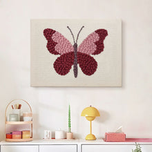 Charger l'image dans la galerie, Punch Needle Kit avec cadre - Papillon Rose