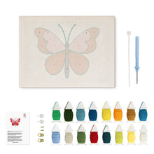 Charger l'image dans la galerie, Punch Needle Kit avec cadre - Papillon Rose