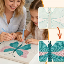 Charger l'image dans la galerie, Punch Needle Kit avec cadre - Papillon Azur