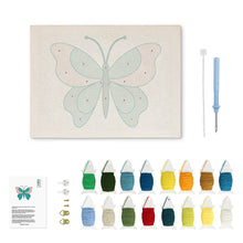 Charger l'image dans la galerie, Punch Needle Kit avec cadre - Papillon Azur
