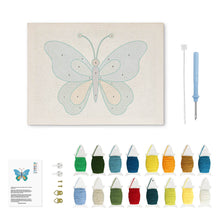 Charger l'image dans la galerie, Punch Needle Kit avec cadre - Papillon Bleu