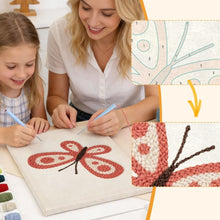 Charger l'image dans la galerie, Punch Needle Kit avec cadre - Papillon Rouge