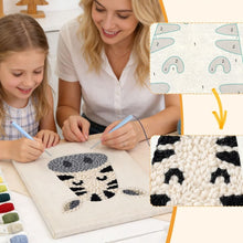 Charger l'image dans la galerie, Punch Needle Kit avec cadre - Zèbre Heureux
