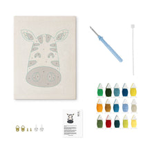 Charger l'image dans la galerie, Punch Needle Kit avec cadre - Zèbre Heureux