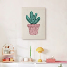 Charger l'image dans la galerie, Punch Needle Kit avec cadre - Cactus Kawaii
