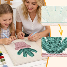 Charger l'image dans la galerie, Punch Needle Kit avec cadre - Cactus Kawaii