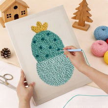 Charger l'image dans la galerie, Punch Needle Kit avec cadre - Petit Cactus Joyeux