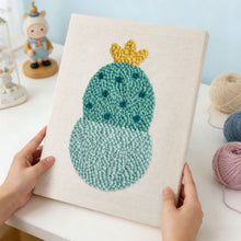 Charger l'image dans la galerie, Punch Needle Kit avec cadre - Petit Cactus Joyeux