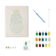 Charger l'image dans la galerie, Punch Needle Kit avec cadre - Petit Cactus Joyeux