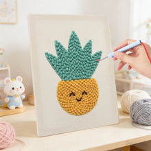 Charger l'image dans la galerie, Punch Needle Kit avec cadre - Ananas Ensoleillé