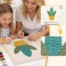 Charger l'image dans la galerie, Punch Needle Kit avec cadre - Succulente Dorée