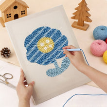 Charger l'image dans la galerie, Punch Needle Kit avec cadre - Fleur Bleue