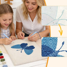 Charger l'image dans la galerie, Punch Needle Kit avec cadre - Papillon Rêve Bleu