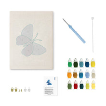 Charger l'image dans la galerie, Punch Needle Kit avec cadre - Papillon Rêve Bleu