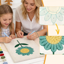 Charger l'image dans la galerie, Punch Needle Kit avec cadre - Fleur Ciel Bleu