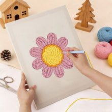 Charger l'image dans la galerie, Punch Needle Kit avec cadre - Marguerite Rose