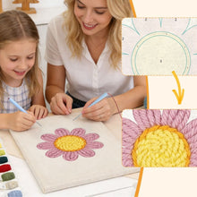 Charger l'image dans la galerie, Punch Needle Kit avec cadre - Marguerite Rose